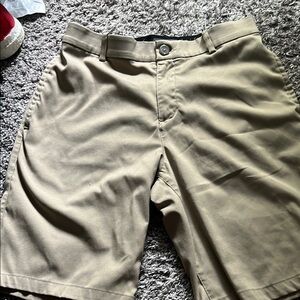 Nike Tan Flat Front Shorts with Versatile Style